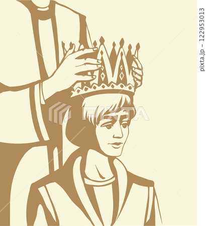 Vector drawing. Hands holds a crown Vector drawing. Hands holds a crown 122953013