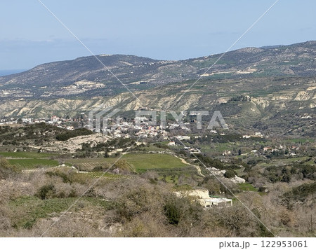 Scenic view of lush green landscape. Spring time, beautiful view of the mountainous area. Scenic view of lush green landscape. Spring time, beautiful view of the mountainous area. 122953061