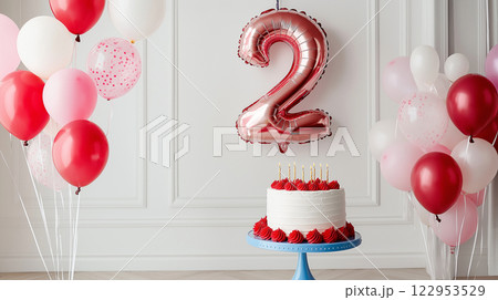 2歳のお誕生日を祝うパーティーデコレーション 2歳のお誕生日を祝うパーティーデコレーション 122953529
