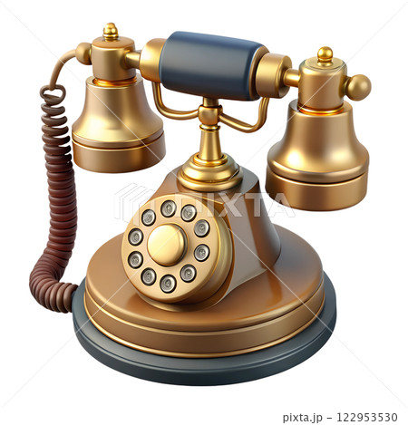 Antique vintage telephone 3d illustration isolated on the transparent background. Retro furniture element Antique vintage telephone 3d illustration isolated on the transparent background. Retro furniture element 122953530