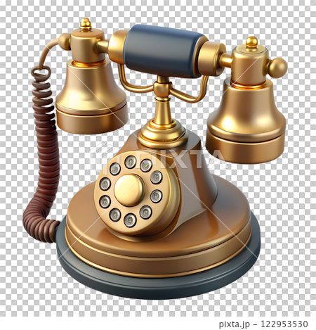 Antique vintage telephone 3d illustration isolated on the transparent background. Retro furniture element Antique vintage telephone 3d illustration isolated on the transparent background. Retro furniture element 122953530
