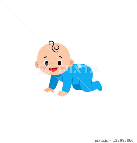 Crawling baby character in flat design style vector art Crawling baby character in flat design style vector art 122953866