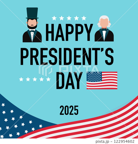 Happy President's Day Patriotic Illustration	 122954602