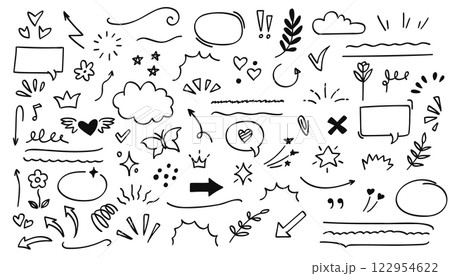 Hand drawn doodle elements collection Hand drawn doodle elements collection 122954622