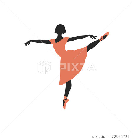 Elegant ballet dancer in a graceful pose with minimalistic design style in vector art Elegant ballet dancer in a graceful pose with minimalistic design style in vector art 122954721