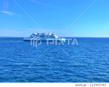 Passenger ferry for sailing along the route between port Helsingor and Helsinborg in Sweden. Helsinborg Passenger ferry for sailing along the route between port Helsingor and Helsinborg in Sweden. Helsinborg 122955763