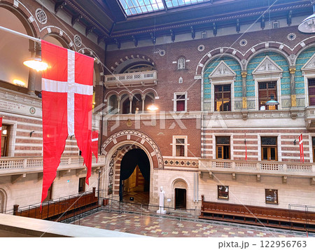 Great Hall of Copenhagen City Hall. The current building was inaugurated in 1905 122956763