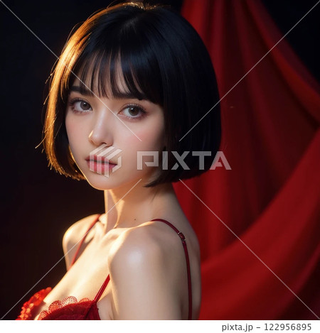 ボブカットの美女 122956895