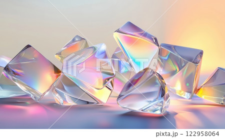 Digital 3d Rendering Of Glass Geometries Featuring Dispersion S. Explore The Intriguing World Of Geometric Shapes And Textures In A Digital Format. Digital 3d Rendering Of Glass Geometries Featuring Dispersion S. Explore The Intriguing World Of Geometric Shapes And Textures In A Digital Format. 122958064