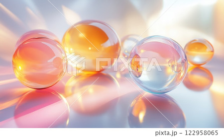 Digital Rendering Of Glass Geometries With Dispersion S Shown In 3d. The Intricate Patterns And Shapes Of The Glass Are Highlighted In This Artwork. 122958065