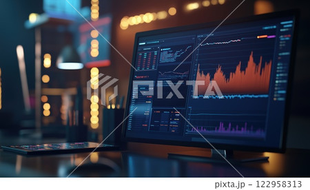 Mobile Cryptocurrency Trading And Bitcoin Growth On Stock Currency Transfer Exchange In Wallet Data Information Investing Render. 122958313