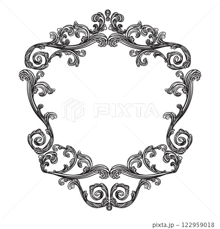 Vintage ornate baroque design element frame illustration Vintage ornate baroque design element frame illustration 122959018