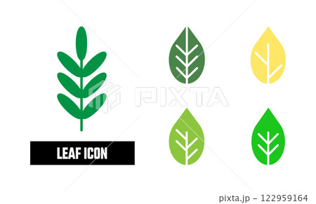 Flat Leaf Icon Symbol Vector Illustration 122959164