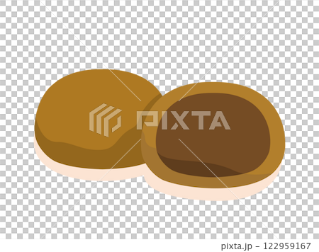 温泉饅頭や味噌饅頭をイメージしたイラスト 122959167
