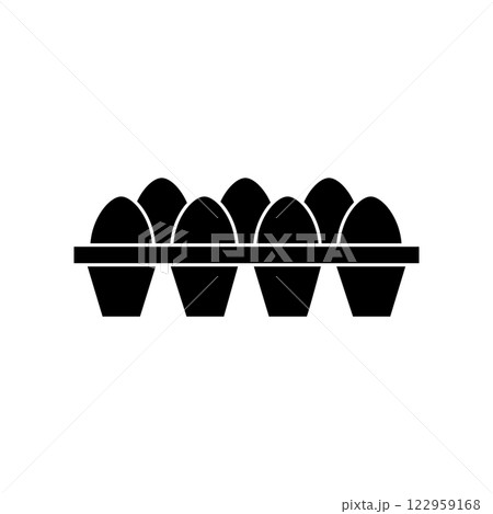 Egg tray Icon. Glyph Style Egg tray Fill Icon Vector Illustration 122959168