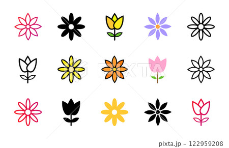 Flower Icon Set Vector Illustration Flower Icon Set Vector Illustration 122959208