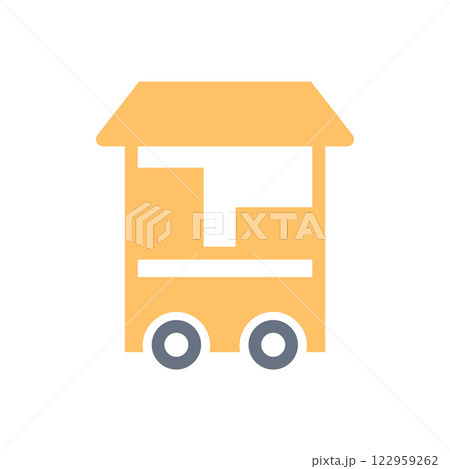 Food Cart Icon. Food Cart Flat Icon Symbol Vector Illustration Food Cart Icon. Food Cart Flat Icon Symbol Vector Illustration 122959262