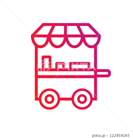 Food Cart Icon. Food Cart Gradient Icon Symbol Vector Illustration 122959265