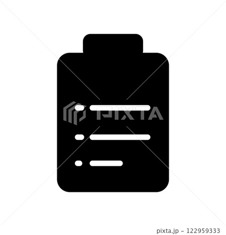 Clipboard Fill Icon Symbol Vector. Black Glyph Clipboard Icon 122959333