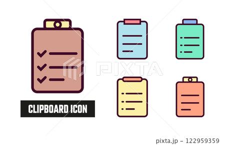 Clipboard Icon Vector Illustration. Clipboard Lineal Color Icon 122959359