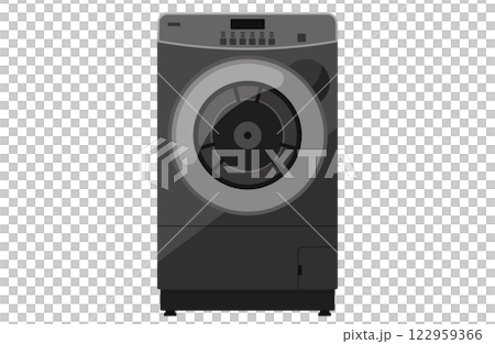 ドラム式洗濯機のベクターイラスト 黒 ブラック ドラム式洗濯機のベクターイラスト 黒 ブラック 122959366