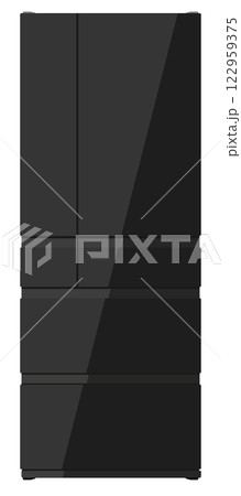 冷蔵庫のベクターイラスト 黒 ブラック 122959375
