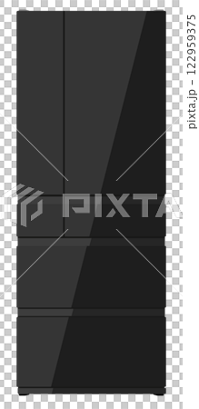 冷蔵庫のベクターイラスト 黒 ブラック 122959375