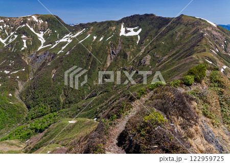 初夏の谷川連峰・オジカ沢ノ頭から見る谷川岳 122959725