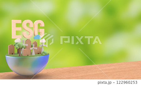The World and esg for eco concept 3d Rendering. The World and esg for eco concept 3d Rendering. 122960253