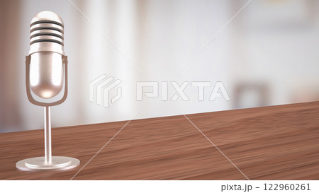 Microphone for  podcast or Radio live concept 3d Rendering. 122960261