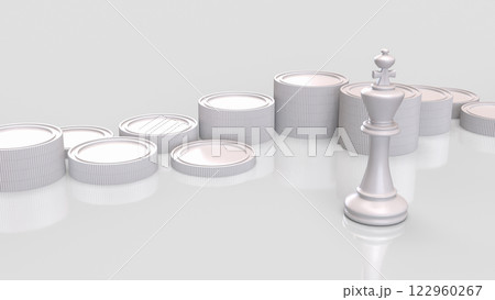 The white  king chess for Business concept 3d Rendering. 122960267