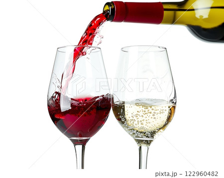 シンプルで華やかなワイン注入のアート シンプルで華やかなワイン注入のアート 122960482