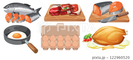 Delicious Protein-Rich Food Selection 122960520