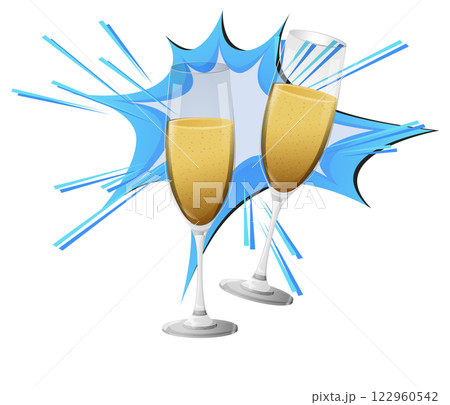 Celebratory Champagne Toast Illustration Celebratory Champagne Toast Illustration 122960542