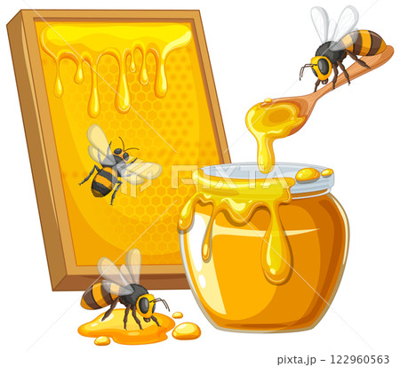 Bees and Honey: Nature's Sweet Harmony 122960563