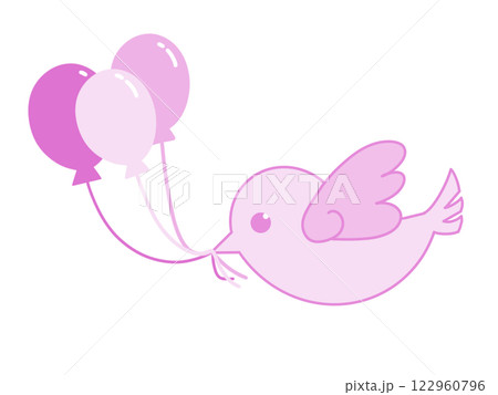 風船を運ぶトリ 122960796