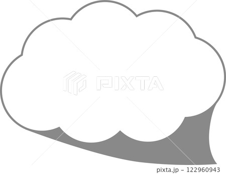 フワフワ吹き出しイラストグレー フワフワ吹き出しイラストグレー 122960943