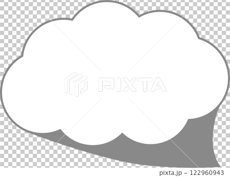 Fluffy speech bubble illustration gray 122960943