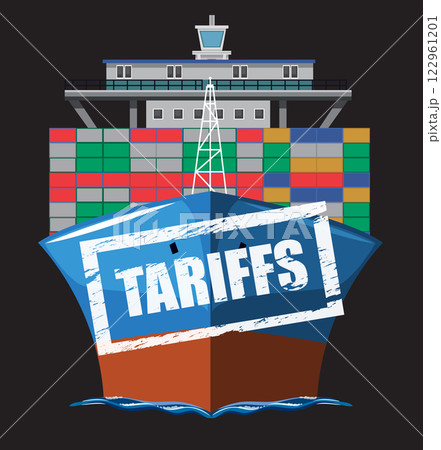Global Trade and Tariff Illustration 122961201