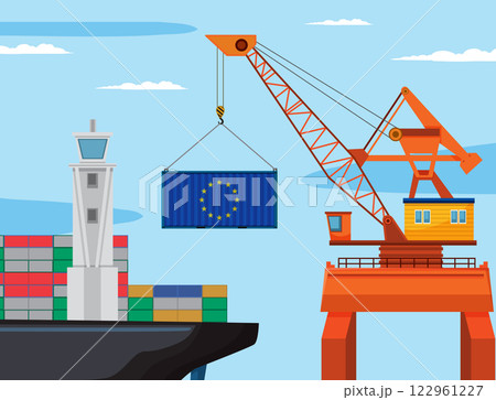 International Trade and Shipping Illustration 122961227