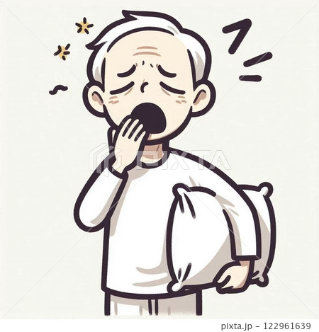 睡眠不足の高齢男性1 122961639