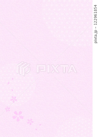 桜の背景（麻の葉紋様）　D-10 122961854
