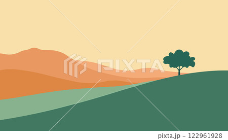 Solitary Tree in a Desert Landscape 122961928