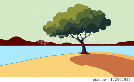 Solitary Tree in a Desert Landscape 122961932