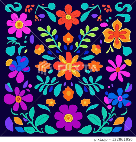 Vibrant Floral Pattern 122961950