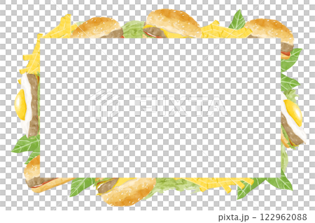 Watercolor Food Border Design Illustration with Burgers and Eggs Illustration, Clipart for Menu Design, Posters, Print, Web Design, Fabric, Textile, Scrapbooking Watercolor Food Border Design Illustration with Burgers and Eggs Illustration, Clipart for Menu Design, Posters, Print, Web Design, Fabric, Textile, Scrapbooking 122962088