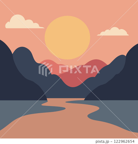 Serene Landscape at Dusk 122962654