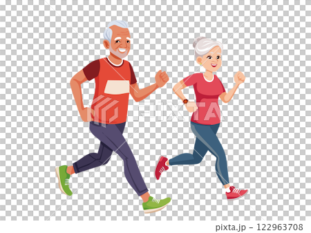 高級夫婦慢跑 122963708