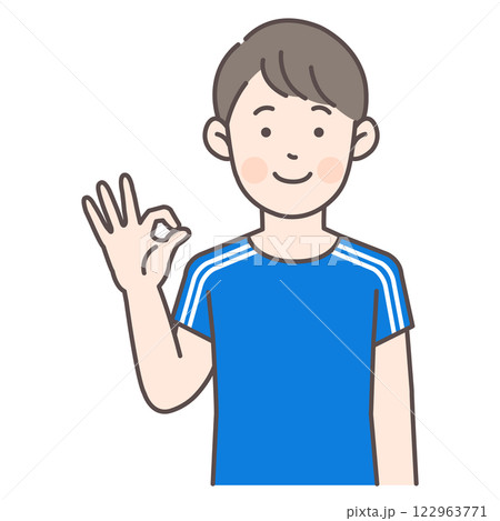 OKサインを出すサッカー男子選手 122963771