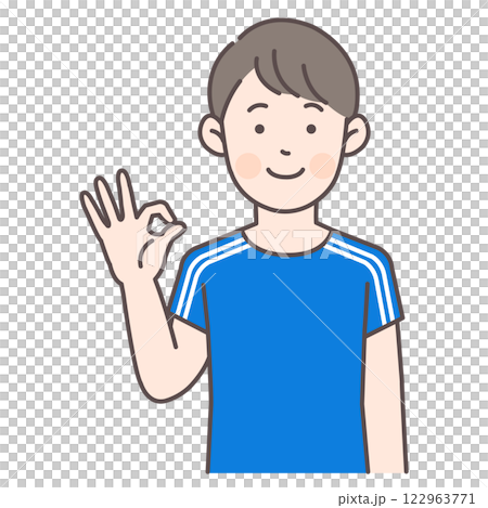 OKサインを出すサッカー男子選手 122963771